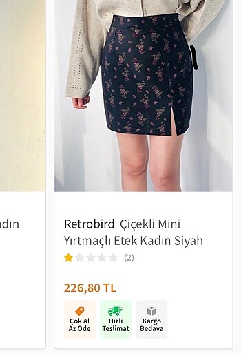 Retrobird Yırtmaçlı Etek