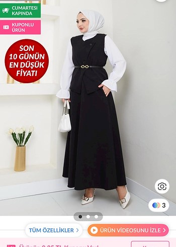 Kadın Kemerli yelek etek takım - Görsel 6