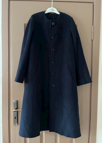 Düğmeli Uzun Kadın Kaban - Görsel 6