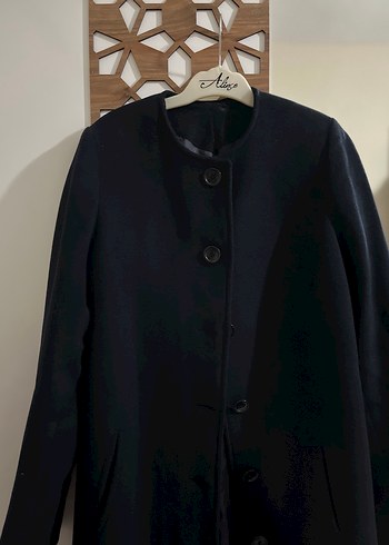 Düğmeli Uzun Kadın Kaban - Görsel 2