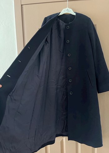 Düğmeli Uzun Kadın Kaban - Görsel 7