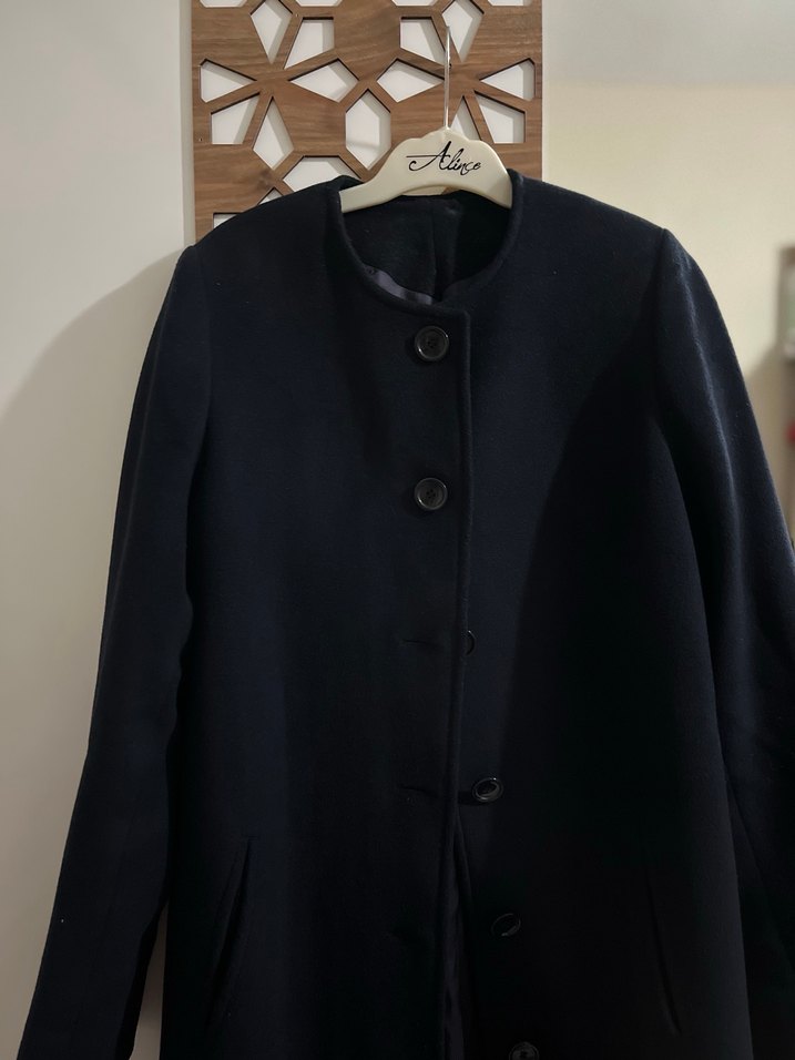 Düğmeli Uzun Kadın Kaban - Görsel 2