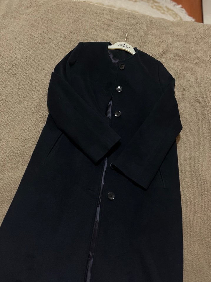 Düğmeli Uzun Kadın Kaban - Görsel 4