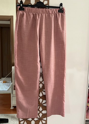 Pembe Regular Fit Midi Kumaş Pantolon