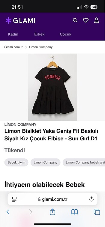 4 Yaş Beden siyah Renk Çocuk elbise