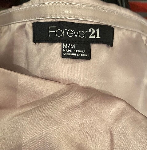 m Beden siyah Renk Forever21 saten straplez gece elbisesi