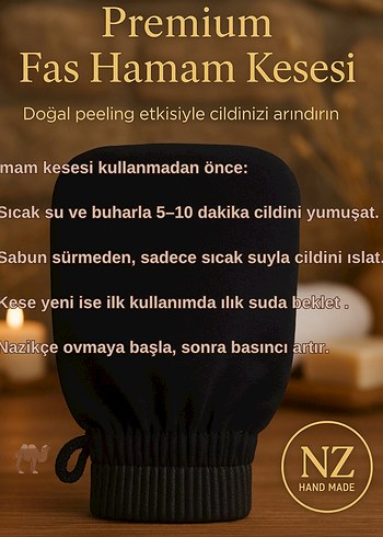 Premium Fas Hamam Kesesi - Doğal Peeling