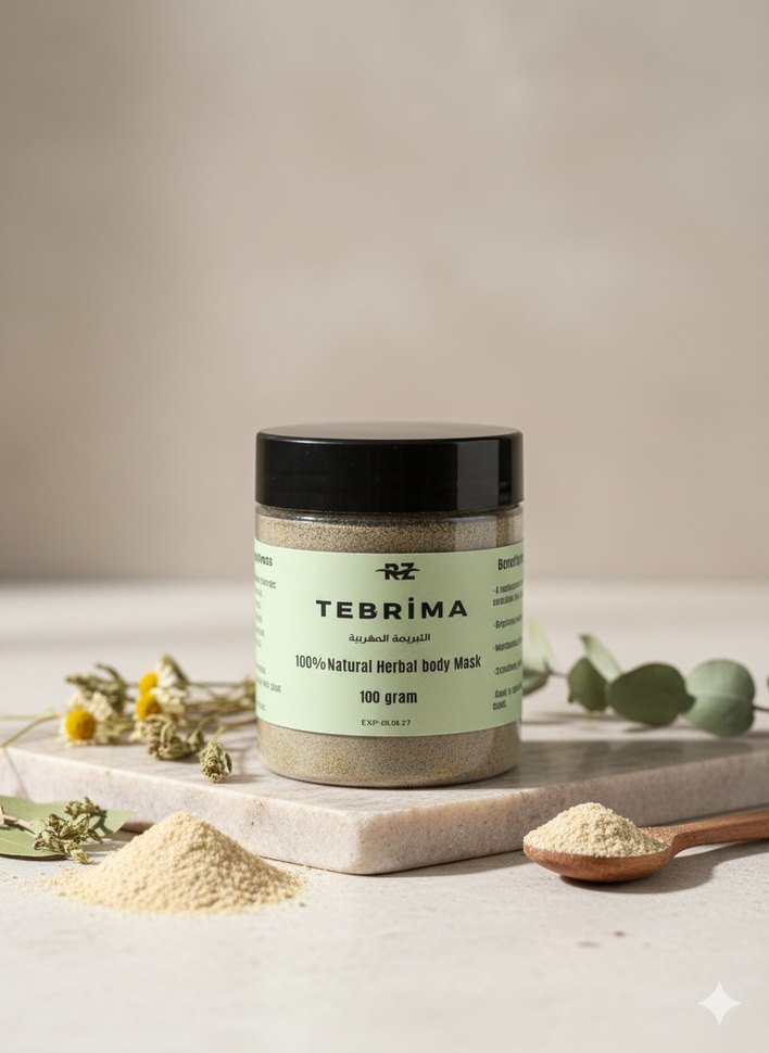 TIBRIMA bitkisel yüz ve vücut doğal maskesi 50 gram - Görsel 3