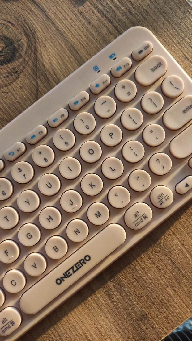 Pembe ONEZERO Yuvarlak Tuşlu Klavye - Görsel 4