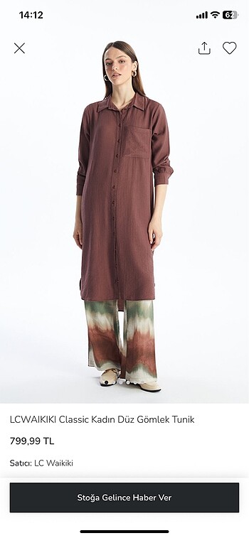 LC WAIKIKI classic kadın düz gömlek tunik - Görsel 2