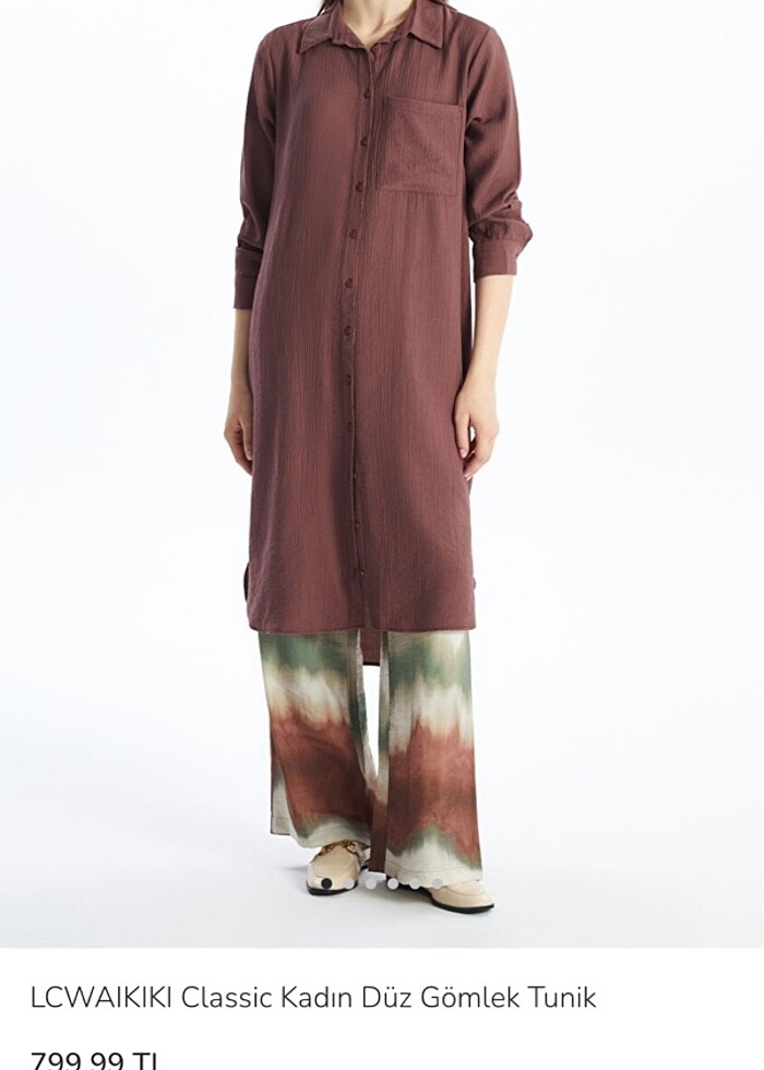 LC WAIKIKI classic kadın düz gömlek tunik - Görsel 2