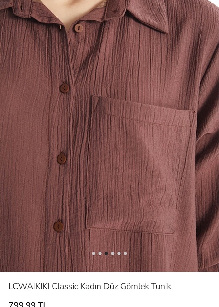 LC WAIKIKI classic kadın düz gömlek tunik - Görsel 3