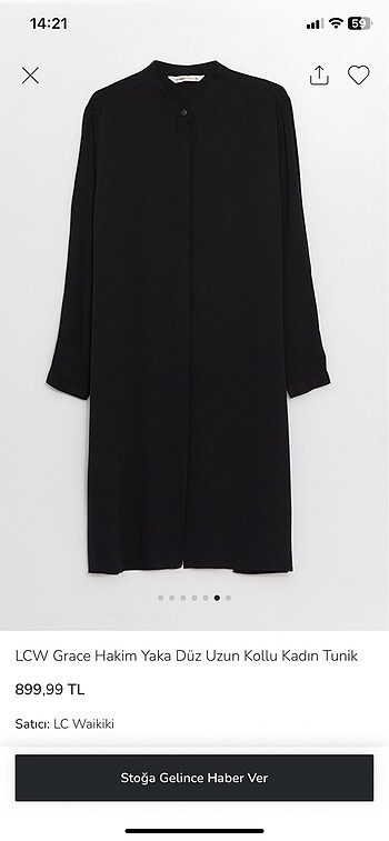 LCW grace hakim yaka düz uzun kollu kadın tunik - Görsel 6