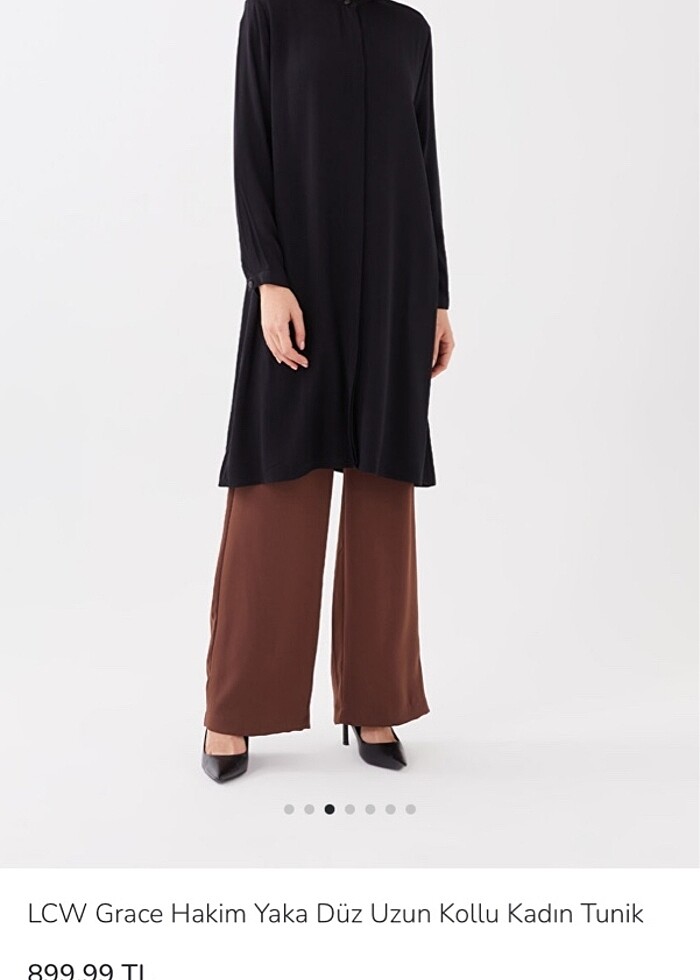 LCW grace hakim yaka düz uzun kollu kadın tunik - Görsel 3