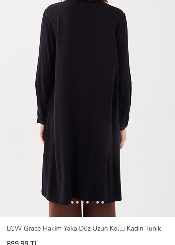 LCW grace hakim yaka düz uzun kollu kadın tunik - Görsel 5
