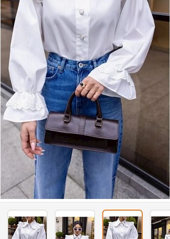 Beyaz vintage gömlek - Görsel 3