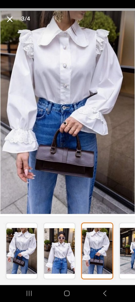 Beyaz vintage gömlek - Görsel 3