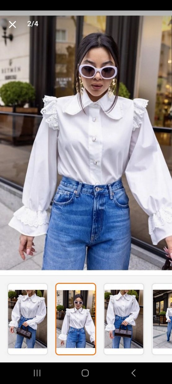 Beyaz vintage gömlek - Görsel 2