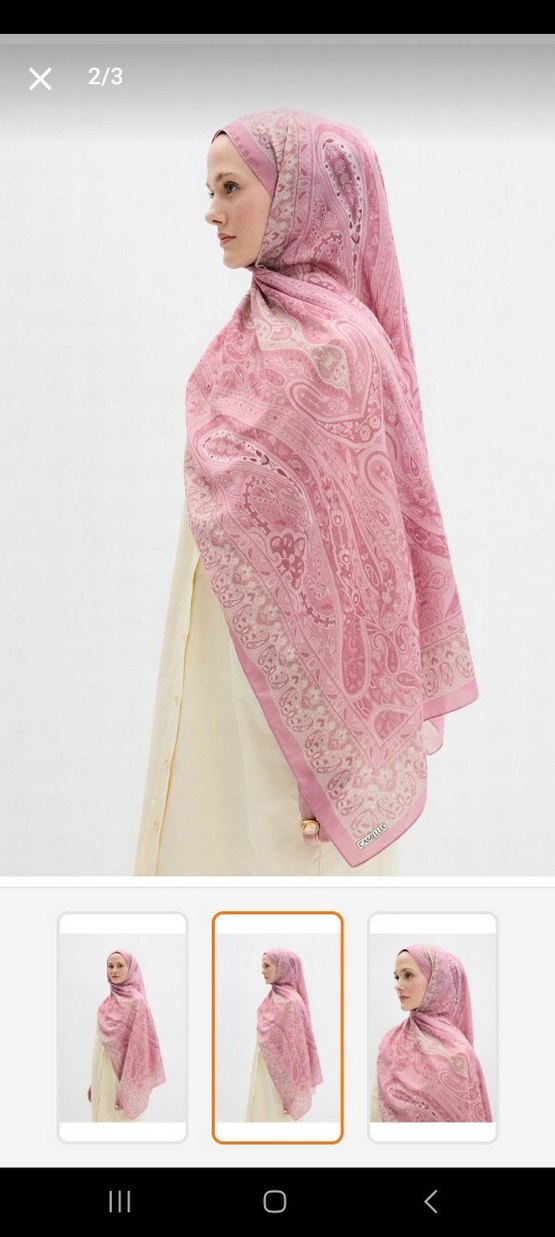 Pembe Bohem Tarzı Kadın İpek Şal - Görsel 2