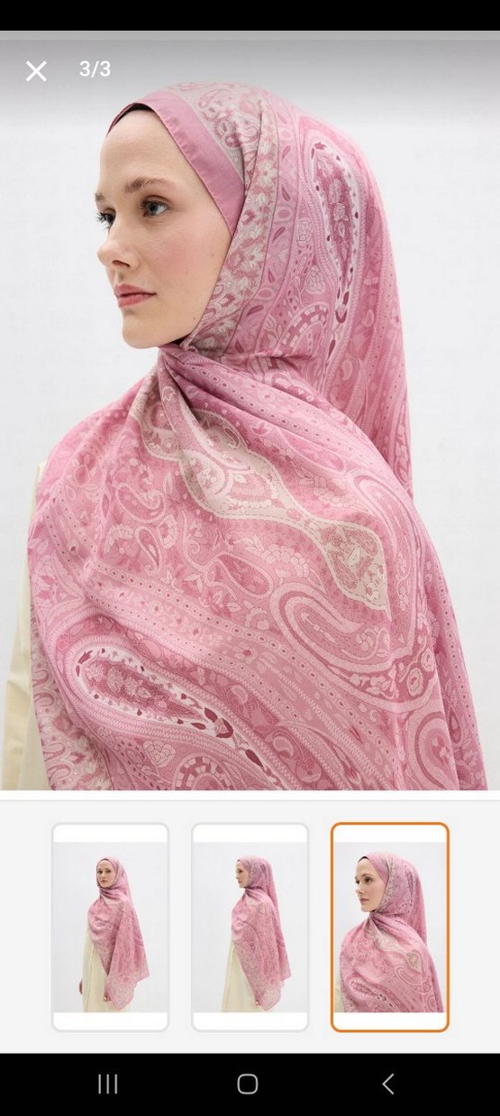 Pembe Bohem Tarzı Kadın İpek Şal - Görsel 3