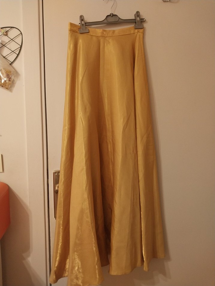 Gold renk uzun etek - Görsel 2