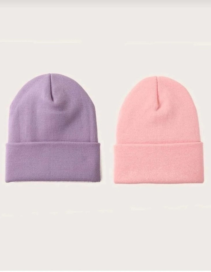 Pembe ve Mor Kadın Bere Seti - Görsel 2