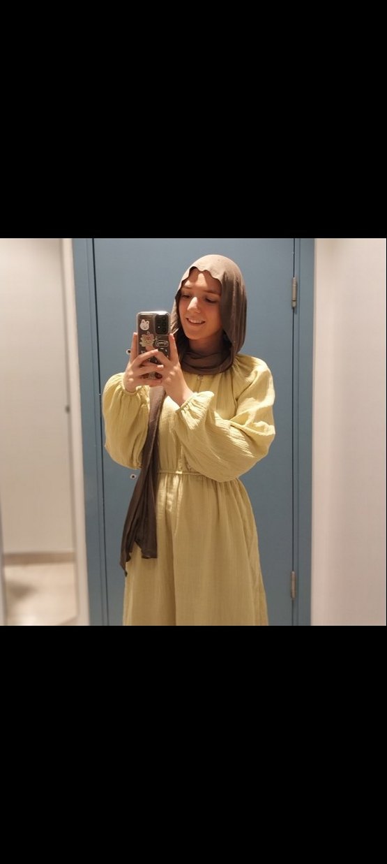 Sarı Uzun Salaş Drapeli Elbise - Görsel 2