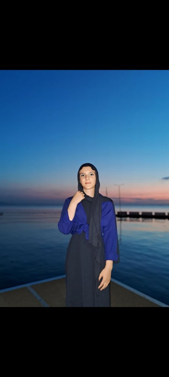 Lacivert uzun sıfırkollu penye elbise - Görsel 4