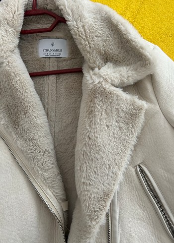 Kürk Detaylı Gri Beyaz Kadın Ceket biker - Görsel 2