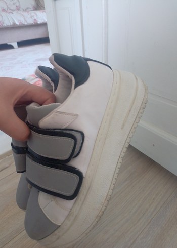 37 Beden Gri Beyaz Spor Ayakkabı 38 n