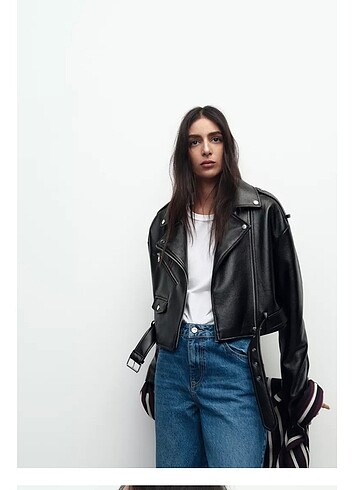 Zara parlak deri ceket