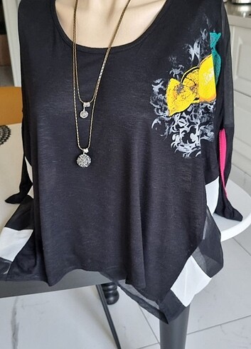 Yüzde yüz viskon  översize bluz - Görsel 3