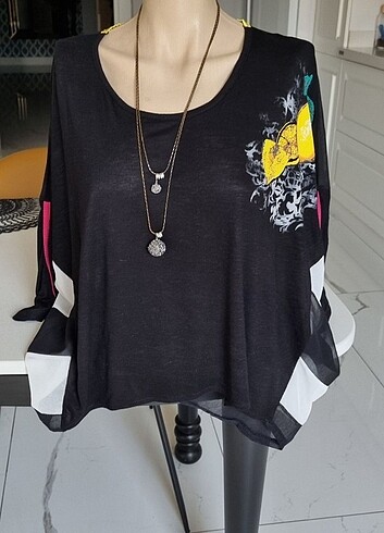 Yüzde yüz viskon  översize bluz - Görsel 4