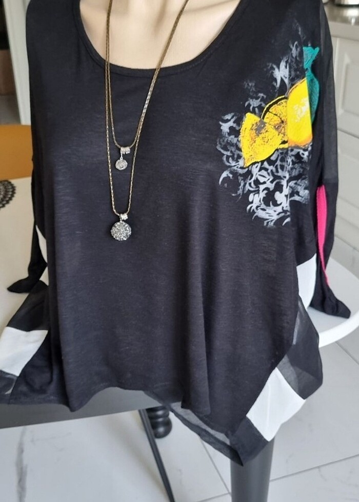 Yüzde yüz viskon  översize bluz - Görsel 3