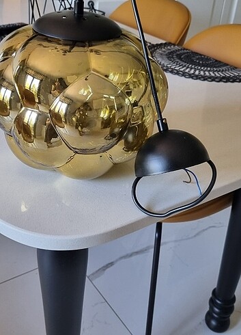 Tavan avizesi yuvarlak bombili gold renk - Görsel 3