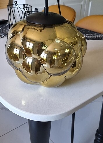 Tavan avizesi yuvarlak bombili gold renk - Görsel 6