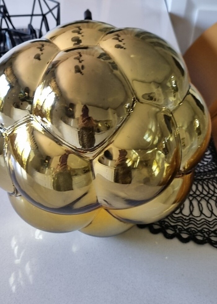 Tavan avizesi yuvarlak bombili gold renk - Görsel 5