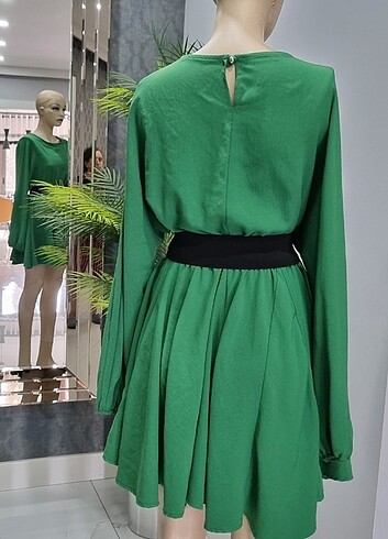 Çok şık parçalı kloş kısa elbise - Görsel 7