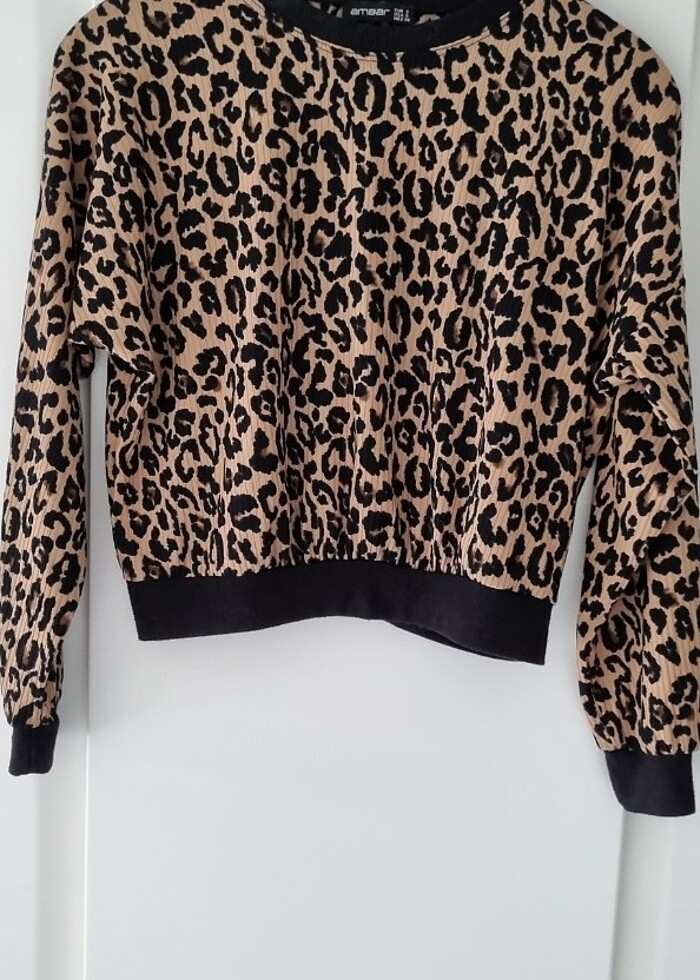 Leopar kısa bluz  - Görsel 3