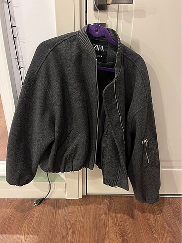 Zara Koyu Gri Bomber Ceket