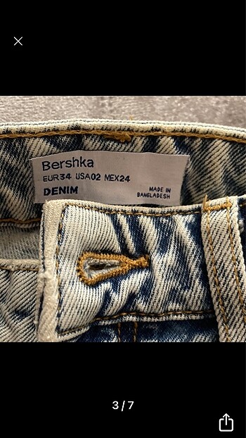 xs Beden Bershka cep dekolteli wide leg jean