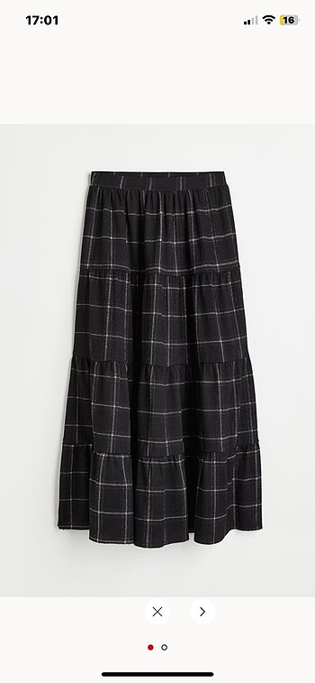 Fairycore h&m y2k kareli midi etek