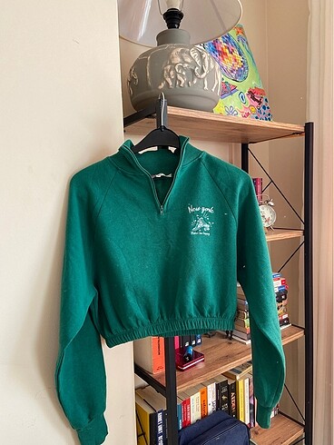 Koton Yeşil Crop Sweatshirt