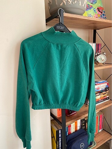 m Beden yeşil Renk Yeşil Crop Sweatshirt