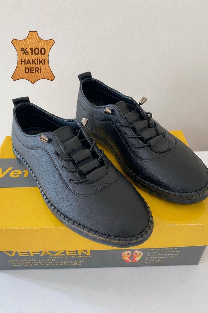 %100 HAKİKİ DERİ KADIN ORTOPEDİK AYAKKABI - Görsel 3