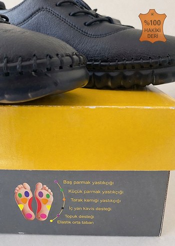 %100 HAKİKİ DERİ KADIN ORTOPEDİK GÜNLÜK AYAKKABI - Görsel 9