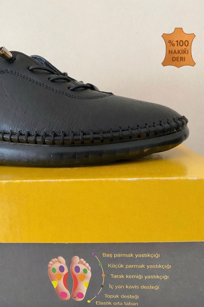 %100 HAKİKİ DERİ KADIN ORTOPEDİK GÜNLÜK AYAKKABI - Görsel 4