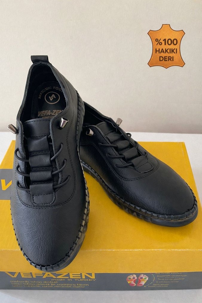 %100 HAKİKİ DERİ KADIN ORTOPEDİK GÜNLÜK AYAKKABI - Görsel 2