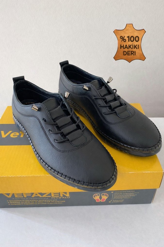 %100 HAKİKİ DERİ KADIN ORTOPEDİK AYAKKABI - Görsel 3