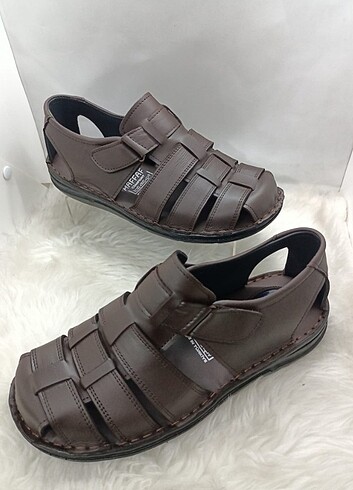 0 HAKİKİ DERİ COMFORT SANDALET - Görsel 3